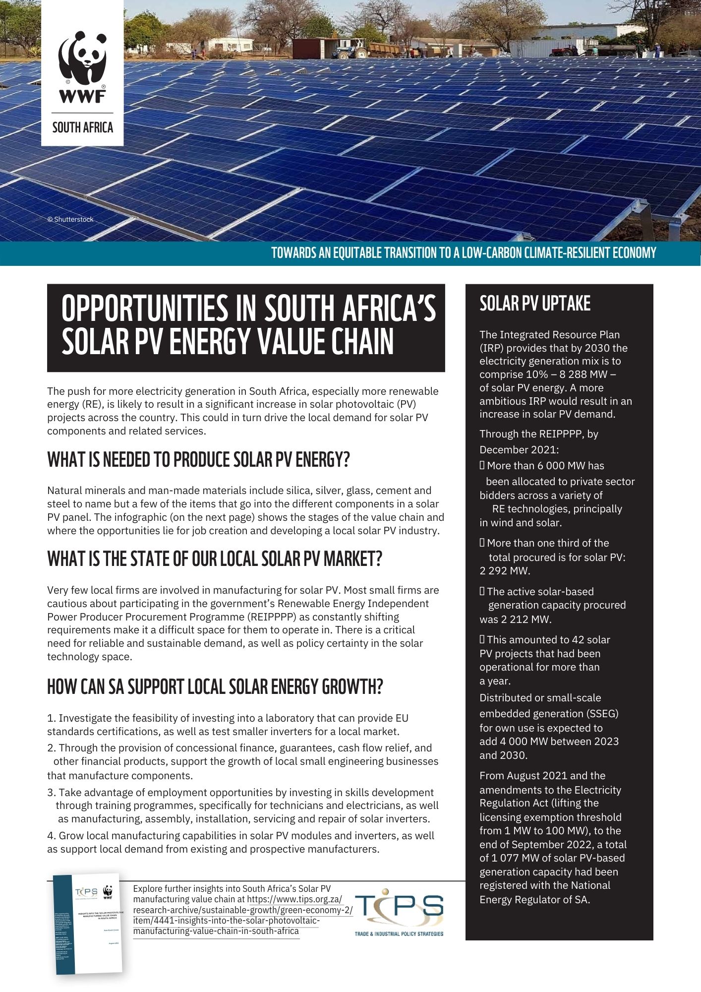 Opportunities in South Africa's solar PV energy value chain | WWF wwfafrica